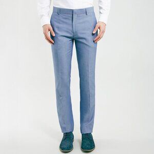Topman Light Blue Textured Slim Fit Dress Pants Size 32R